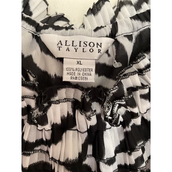 New Allison Taylor Zebra Print Semi Sheer XL Top - Picture 3 of 6